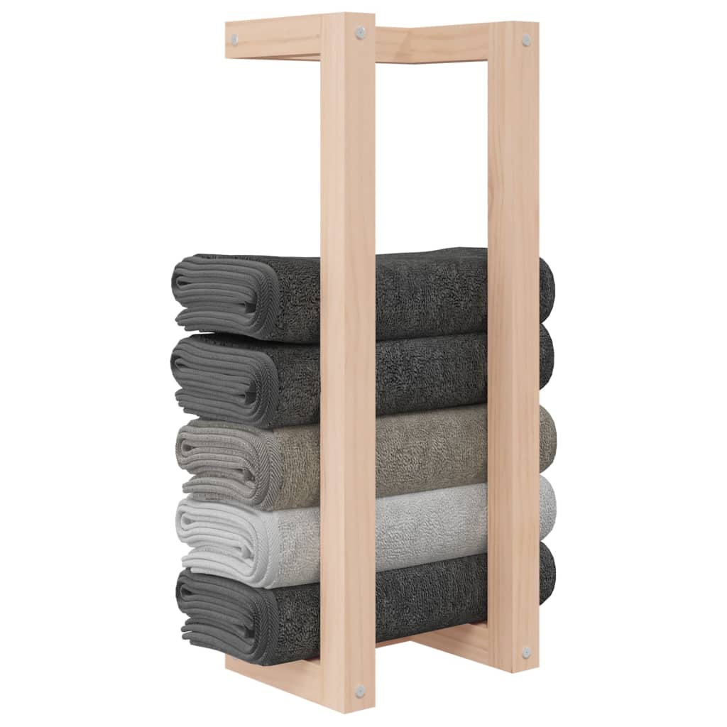 Pine wood towel rack detail view