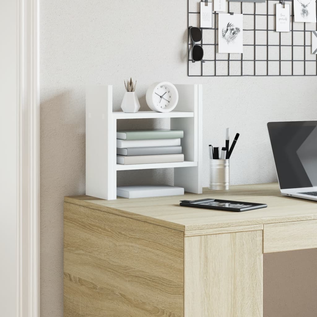 Desk organizer compartments with stationery and accessories