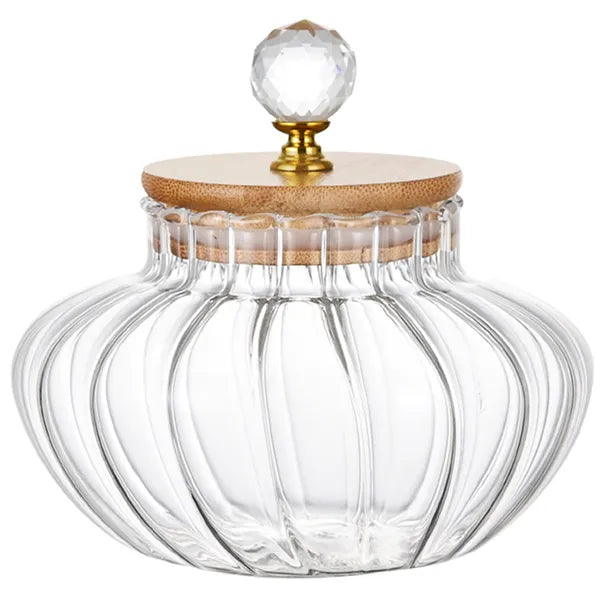 Casora ribbed borosilicate glass storage jar with sealed lid