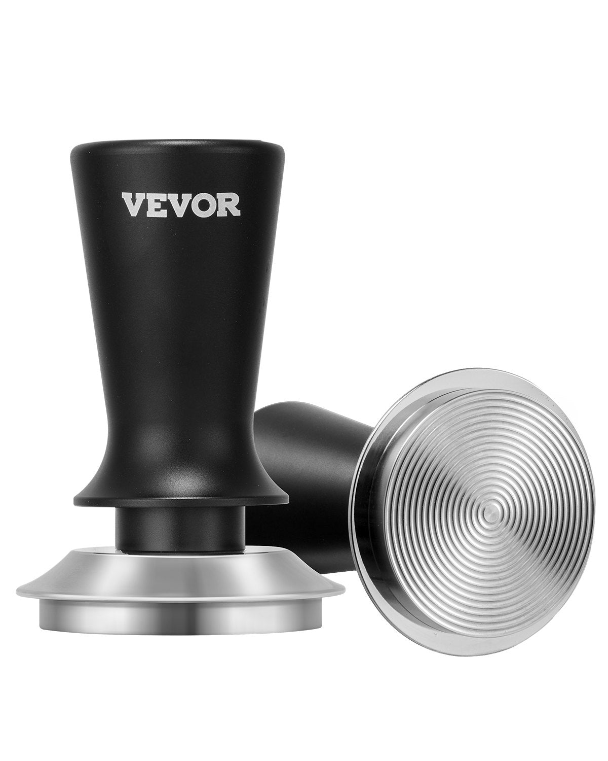 Casora 53 mm spring-loaded espresso tamper with black non-slip handle