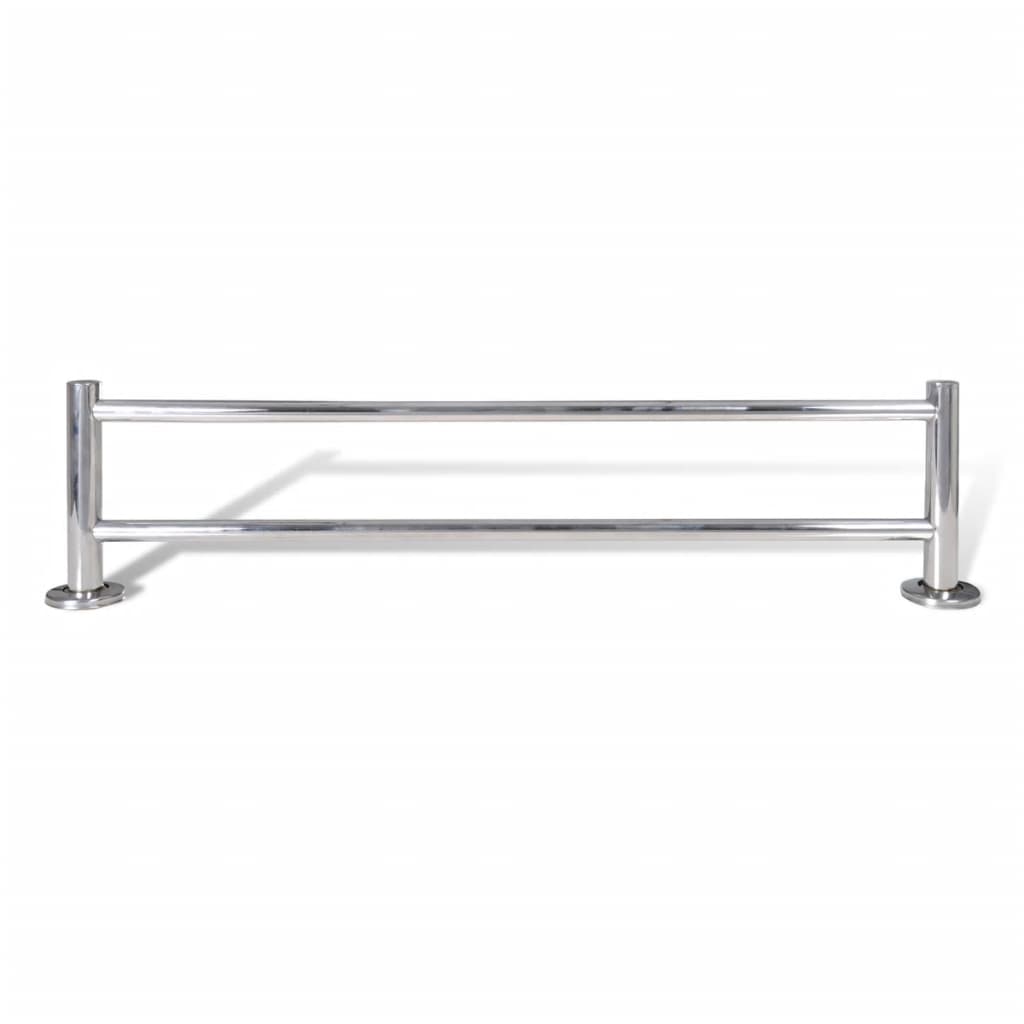 Towel rack 2 bars stainless steel, detail view