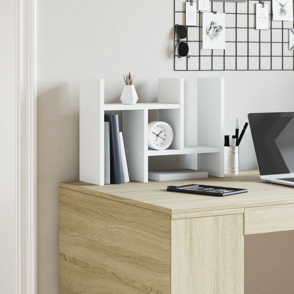 Desk organizer holding books and office supplies